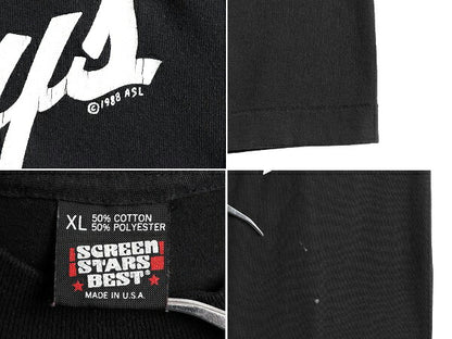 80s USA製 ■ NBA ピストンズ バッドボーイズ プリント 半袖 Tシャツ ( メンズ XL 小さめ L 程) 古着 80年代 ビンテージ スカル バスケ 黒