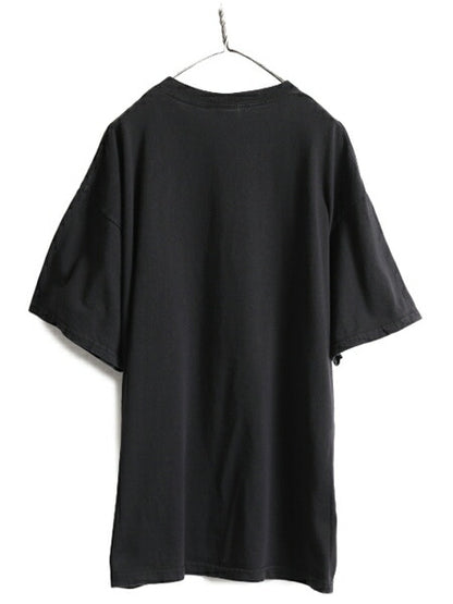 90s 大きいサイズ XXL ■ ジョーク メッセージ プリント 半袖 Tシャツ ( メンズ 2XL ) 90年代 オールド ヘビーウェイト オーバーサイズ 黒