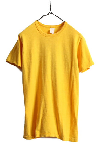 70s ビンテージ ■ アニマル ドッグ 染み込み バック プリント 半袖 Tシャツ メンズ XS 程/ 70年代 犬 キャラクター イラスト 黄色 当時物