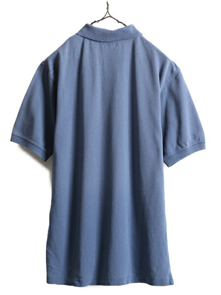 90s ■ OLD GAP 鹿の子 半袖 ポロシャツ メンズ M 90年代 オールド ギャップ 無地 半袖シャツ 旧タグ 紺タグ デカタグ カノコ ソリッド 青
