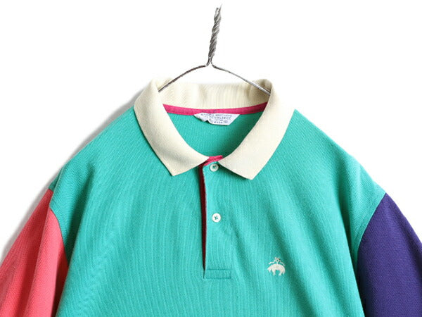 80s USA製 ブルックスブラザーズ クレイジー パターン 鹿の子 半袖 ポロシャツ メンズ XL / Brooks Brothers 80年代 ビンテージ 半袖シャツ