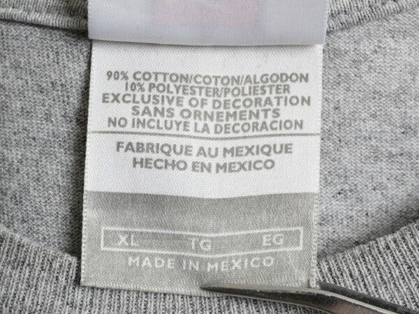 00s ボーイズ XL メンズ S 程■ ナイキ センター スウッシュ 3段 プリント 半袖 Tシャツ/ 古着 00年代 オールド NIKE 霜降り グレー 杢灰