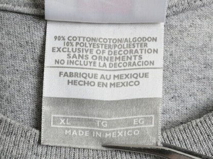 00s ボーイズ XL メンズ S 程■ ナイキ センター スウッシュ 3段 プリント 半袖 Tシャツ/ 古着 00年代 オールド NIKE 霜降り グレー 杢灰