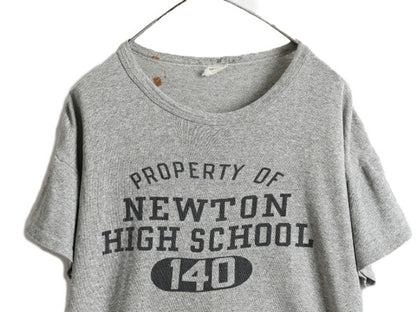 60s ビンテージ ★ チャンピオン プロダクツ 4段 染込み プリント Tシャツ メンズ L Champion USA製 カレッジ 霜降りグレー 杢灰 カプセル