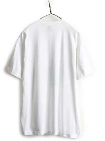 90s USA製 大きいサイズ XL ■ ジョーク イラスト プリント 半袖 Tシャツ ( メンズ ) 90年代 オールド アート 当時物 シングルステッチ 白