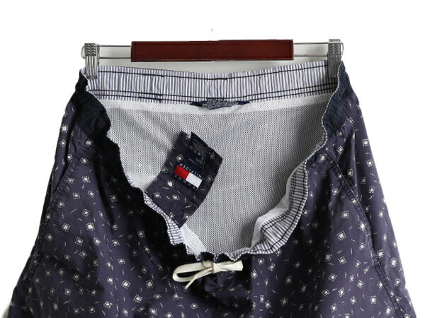 90s ■ トミーヒルフィガー 総柄 ショートパンツ メンズ L / 古着 90年代 オールド TOMMY HILFIGER ショーツ 短パン 海パン スイム サーフ