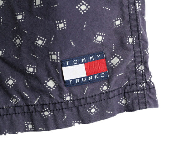 90s ■ トミーヒルフィガー 総柄 ショートパンツ メンズ L / 古着 90年代 オールド TOMMY HILFIGER ショーツ 短パン 海パン スイム サーフ