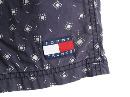 90s ■ トミーヒルフィガー 総柄 ショートパンツ メンズ L / 古着 90年代 オールド TOMMY HILFIGER ショーツ 短パン 海パン スイム サーフ