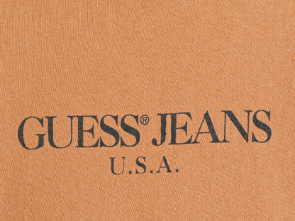 90s USA製 大きいサイズ XL ■ ゲス マルシアーノ プリント 半袖 Tシャツ ( メンズ ) 古着 GUESS MARCIANO 90年代 オールド ロゴT オレンジ