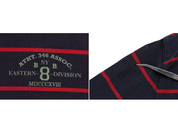 ボーイズ L メンズ S 程■ ブルックスブラザーズ ボーダー 鹿の子 長袖 ポロシャツ / Brooks Brothers 長袖シャツ ラガー タイプ ラグビー