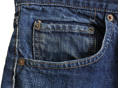 濃紺 60s USA製 ★ リーバイス 505 BIG E カットオフ インディゴ デニム ショートパンツ メンズ 34 / 古着 60年代 Levis ショーツ シングル