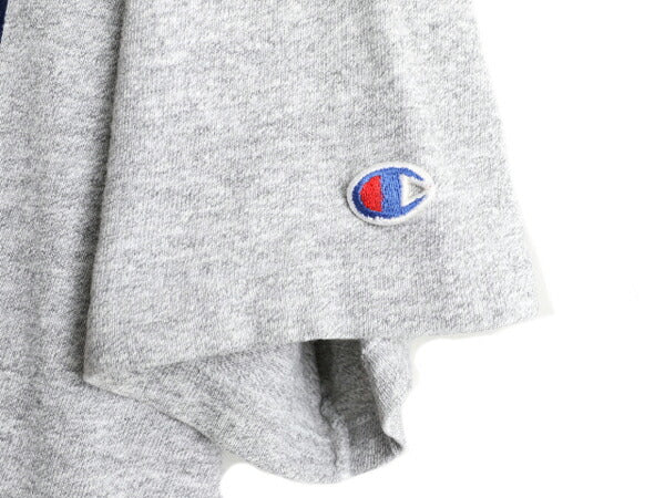 90s ■ チャンピオン 3段 カレッジ プリント 半袖 Tシャツ メンズ M 程/ 古着 90年代 Champion 88 12 シングルステッチ 杢 灰 霜降りグレー