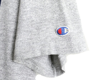 90s ■ チャンピオン 3段 カレッジ プリント 半袖 Tシャツ メンズ M 程/ 古着 90年代 Champion 88 12 シングルステッチ 杢 灰 霜降りグレー