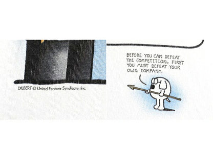 90s USA製 ■ DILBERT ジョーク イラスト プリント 半袖 Tシャツ メンズ XL / 90年代 オールド ディルバート アート キャラクター 漫画 白