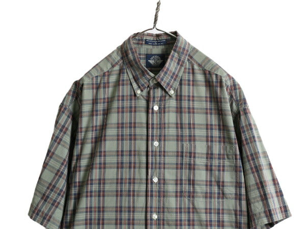 90s ■ ドッカーズ リーバイス チェック 半袖 ボタンダウン シャツ メンズ L / 古着 90年代 オールド LEVIS DOCKERS ポケット付き コットン
