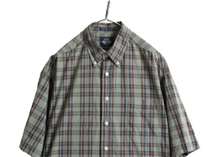 90s ■ ドッカーズ リーバイス チェック 半袖 ボタンダウン シャツ メンズ L / 古着 90年代 オールド LEVIS DOCKERS ポケット付き コットン