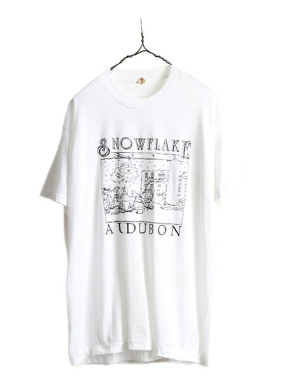 90s USA製 ■ アート イラスト プリント Tシャツ ( メンズ XL 小さめ L 程) 90年代 オールド シングルステッチ キャラクター SCREEN STARS
