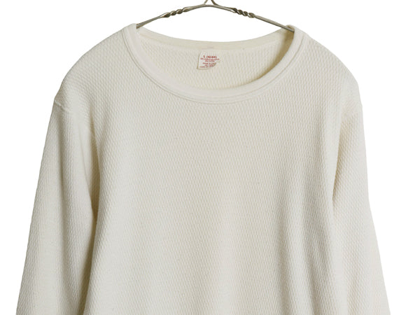 80s USA製 ヘインズ 長袖 サーマル Tシャツ メンズ L ヴィンテージ クルーネック アンダーシャツ インナー ワッフル カットソー ロンT 無地