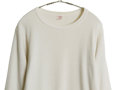 80s USA製 ヘインズ 長袖 サーマル Tシャツ メンズ L ヴィンテージ クルーネック アンダーシャツ インナー ワッフル カットソー ロンT 無地