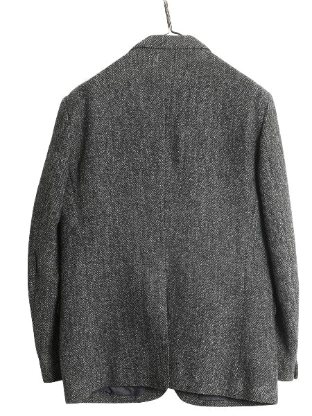 60s ハリスツイード テーラード ジャケット メンズ M 程/ ヴィンテージ ブレザー ヘビーウェイト ウール ツイード ヘリンボーン ストライプ