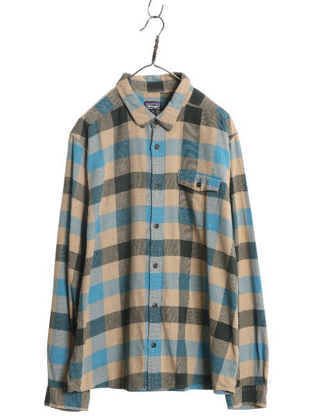 パタゴニア ロングスリーブ フィヨルド 長袖 フランネル シャツ メンズ XL 17年製 ブロック チェック ネルシャツ 長袖シャツ マルチカラー