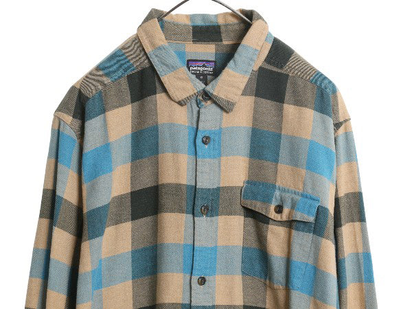 パタゴニア ロングスリーブ フィヨルド 長袖 フランネル シャツ メンズ XL 17年製 ブロック チェック ネルシャツ 長袖シャツ マルチカラー