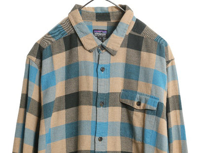パタゴニア ロングスリーブ フィヨルド 長袖 フランネル シャツ メンズ XL 17年製 ブロック チェック ネルシャツ 長袖シャツ マルチカラー