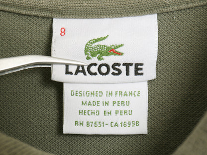 フランス 企画 ラコステ 鹿の子 半袖 ポロシャツ 8 メンズ XXL / 半袖シャツ ボックス コットン ワンポイントトップス 大きいサイズ カーキ