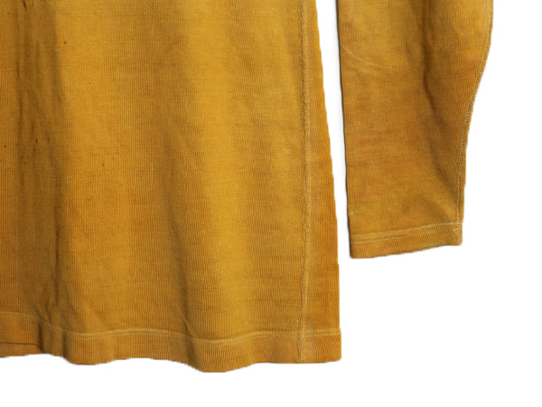 40s 50s ★ レーヨン フットボール Tシャツ メンズ XL 程 ヴィンテージ 長袖 ロンT ヘビーウェイト ナンバリング ツートン 大きいサイズ 黄