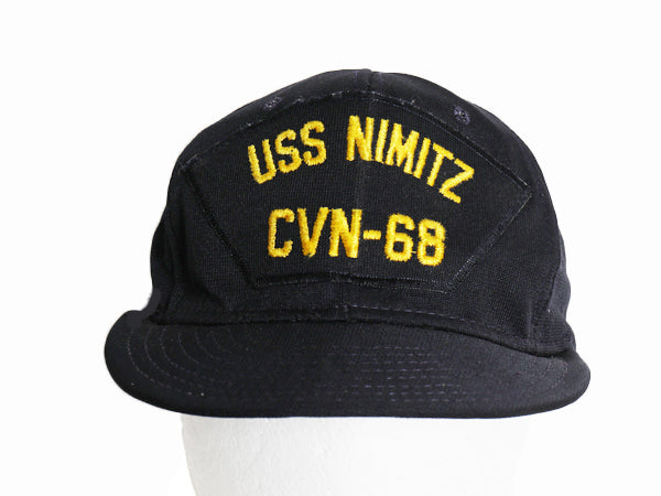 90s USA製 US NAVY ワッペン 刺繍 ベースボール キャップ  フリーサイズ / 帽子 オールド トラッカー ハット ミリタリー 軍物 USN 濃紺
