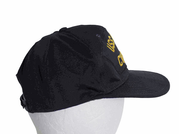 90s USA製 US NAVY ワッペン 刺繍 ベースボール キャップ  フリーサイズ / 帽子 オールド トラッカー ハット ミリタリー 軍物 USN 濃紺