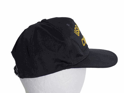 90s USA製 US NAVY ワッペン 刺繍 ベースボール キャップ  フリーサイズ / 帽子 オールド トラッカー ハット ミリタリー 軍物 USN 濃紺