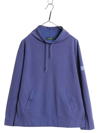 90s ローレン ラルフローレン ハイネック 鹿の子 スウェット レディース M / オールド トレーナー 裏起毛 ボックス プルオーバー トップス
