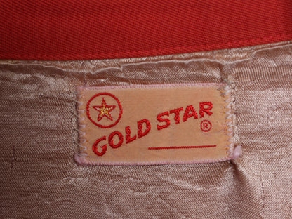 50s カスタムメイド ★ GOLD STAR レーヨン オープンカラー シャツ メンズ S / 古着 ヴィンテージ リメイク ループ留め 開襟 ボックス 赤 