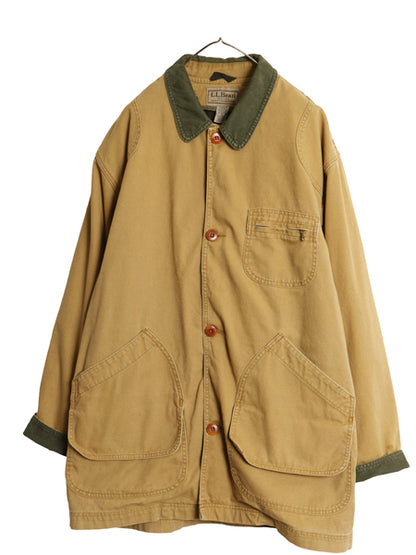 00s エルエルビーン ダック ハンティング ジャケット メンズ XL / オールド アウトドア ハーフコート 脱着 ライナー付き 大きいサイズ 茶