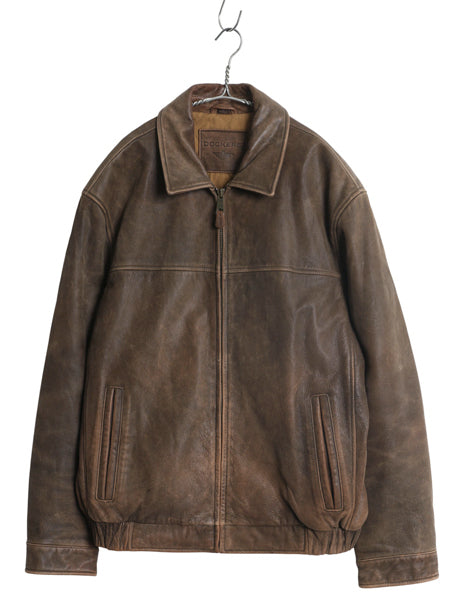 00s ドッカーズ リーバイス 本革 レザー スイングトップ ジャケット メンズ L / オールド 中綿 キルティング 革ジャン ブルゾン ボンバー