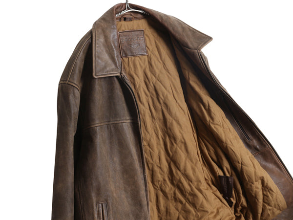 00s ドッカーズ リーバイス 本革 レザー スイングトップ ジャケット メンズ L / オールド 中綿 キルティング 革ジャン ブルゾン ボンバー