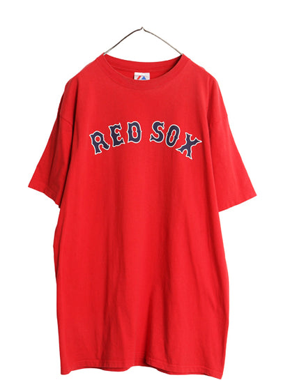 レッドソックス 松坂大輔 両面 プリント Tシャツ メンズ XL MLB オフィシャル マジェスティック 大リーグ 野球 カットソー 大きいサイズ 赤
