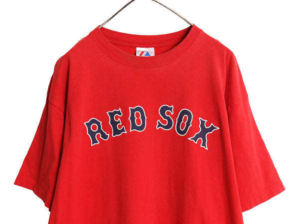 レッドソックス 松坂大輔 両面 プリント Tシャツ メンズ XL MLB オフィシャル マジェスティック 大リーグ 野球 カットソー 大きいサイズ 赤