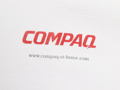 90s 00s ★ COMPAQ アート イラスト プリント Tシャツ メンズ XL / 古着 オールド 当時物 企業物 コンピューター テック グラフィック 白