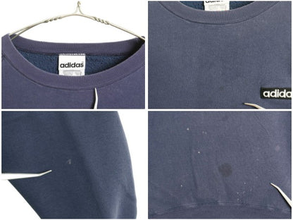 90s USA製 アディダス ワンポイント スウェット メンズ XL オールド トレーナー ヘビーウエイト 裏起毛 クルーネック 大きいサイズ 3ライン