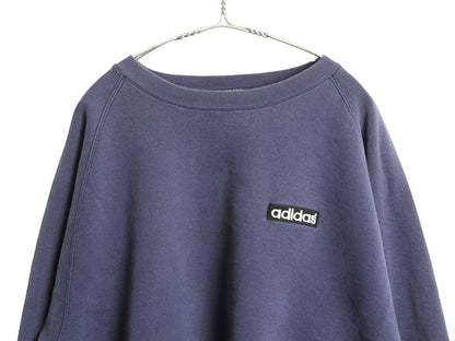 90s USA製 アディダス ワンポイント スウェット メンズ XL オールド トレーナー ヘビーウエイト 裏起毛 クルーネック 大きいサイズ 3ライン