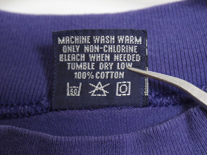 90s USA製 デュオフォールド モックネック 長袖 Tシャツ メンズ XL / オールド ロンT 無地 ヘビーウェイト コットン パープル 大きいサイズ