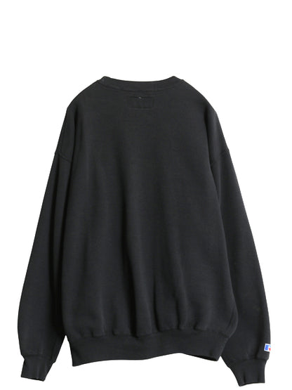 90s USA製 ラッセル 3段 カレッジ フットボール プリント スウェット メンズ XL / オールド トレーナー 裏起毛 前V 大きいサイズ ブラック