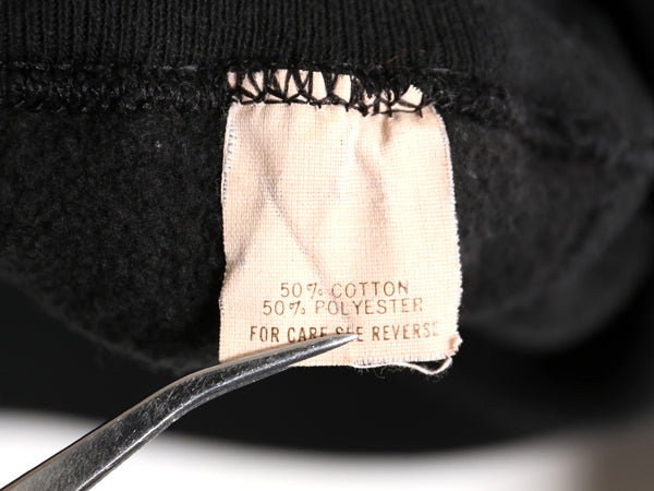 90s USA製 ラッセル 3段 カレッジ フットボール プリント スウェット メンズ XL / オールド トレーナー 裏起毛 前V 大きいサイズ ブラック