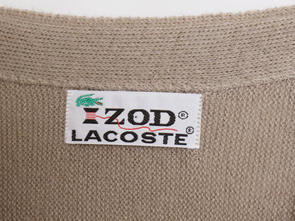 70s USA製 ラコステ アクリル ニット カーディガン メンズ レディース L / ヴィンテージ 羽織り 前開き セーター ワンポイント ワニ刺繍