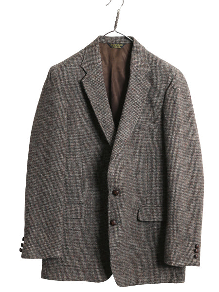 デッドストック 80s USA製 ハリスツイード テーラード ジャケット メンズ L 程/ ヴィンテージ ブレザー ツイード ウール トラッド シンプル