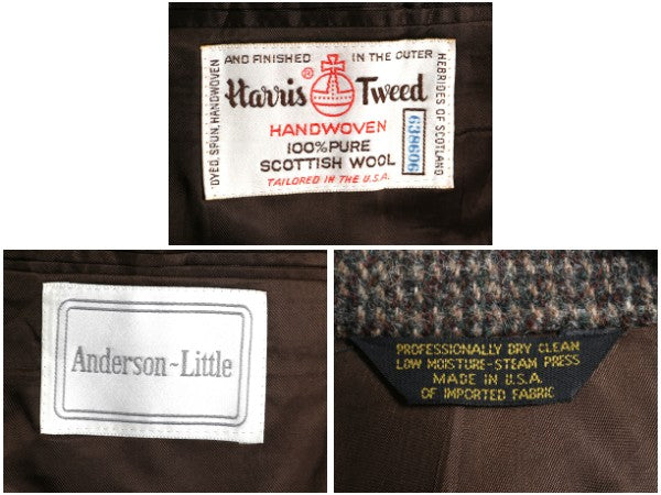 デッドストック 80s USA製 ハリスツイード テーラード ジャケット メンズ L 程/ ヴィンテージ ブレザー ツイード ウール トラッド シンプル