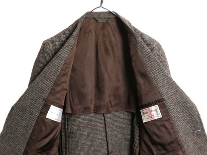 デッドストック 80s USA製 ハリスツイード テーラード ジャケット メンズ L 程/ ヴィンテージ ブレザー ツイード ウール トラッド シンプル