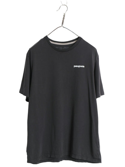 パタゴニア 両面 プリント 半袖 Tシャツ メンズ M / 21年製 アウトドア P6 バックプリント ボックスロゴ カットソー シンプル トップス 黒